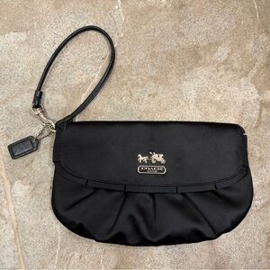 Coach Black Satin Wristlet Clutch